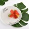 24 Pcs Artificial Tropical Leaves Hawaiian Luau Party Decor Medium Simulation Tropical Monstera Plant Leaves for Safari Jungle Beach Theme Birthday Party Decorations Supplies